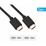 C&acirc;ble HDMI&trade; HiSpeed Full HD Connectique dor&eacute;e 19 broches 1.5m m&acirc;le/m&acirc;le Noir + Garantie &agrave; vie