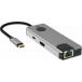 Hub USB C Multiports 7 en 1 HDMI™ + 2 USB A 3.0 + 3 USB C 3.0 + RJ45 PD 100W Gris