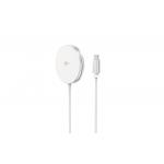 Chargeur sans fil Magnétique MagSafe 15W Qi2 Stand retractable + Chargeur Blanc et Argent + Garantie à vie