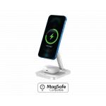 Chargeur induction 3 en 1 Stand Compatible MagSafe 15W Garanti à vie Blanc avec chargeur Force Power