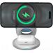 Station de charge sans fil 15W Qi Stand 3 zones pliable Smartphone + Truewireless + Apple Watch + Câble de charge USB C/C Blanc + Garantie à vie