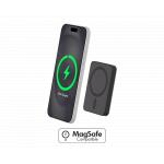 Powerbank sans fil Magnétique MagSafe 5000mAh 1 port USB C 15W Qi Métal Noir + Garantie à vie