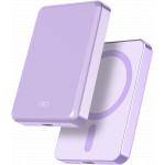 Magnetic MagSafe Wireless Powerbank 5000mAh 1 USB C port 15W Qi Metal Purple + Lifetime Warranty