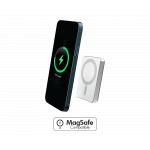Powerbank sans fil Magnétique MagSafe 5000mAh 1 port USB C 15W Qi Métal Argent + Garantie à vie
