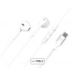 USB C Earbud Earphones Reinforced design White - Lifetime Warranty Force Play