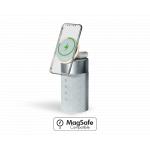 Double chargeur sans fil (15W + 5W) Compatible MagSafe + Enceinte Bluetooth Silver - Garanti à vie Force Play