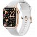 Montre connect&eacute;e ICE SMART 2.0 Rectangulaire Bracelet Silicone Rose gold / Blanc