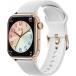 Montre connectée ICE SMART 2.0 Rectangulaire avec Bracelet Silicone Rose gold / Blanc