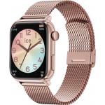 Montre connectée ICE SMART 2.0 Rectangulaire avec Bracelet Milanaise Rose Gold