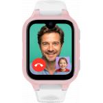 Montre connect&eacute;e ICE kids 4G 2.0 Rectangulaire 40mm Bracelet Silicone Rose et Blanc
