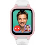Montre connect&eacute;e ICE kids 4G 2.0 Rectangulaire 40mm Bracelet Silicone Rose et Blanc