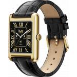 Watch ICE SMART TK 2.0 Rectangular with Strap Leather black crocodile gold