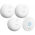 D&eacute;tecteur de fum&eacute; avec sir&egrave;ne d'alerte + Passerelle intelligente Zigbee Blanc
