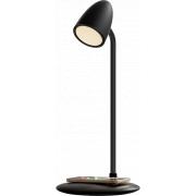 Station de charge sans fil 15W Qi + Lampe + C&acirc;ble de charge USB C/C Noir Mat
