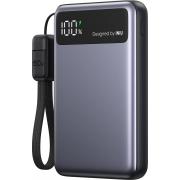 Powerbank Pocket Pro Slim 10000mAh 3 ports USB A+2C 45W PD/QC Câble attaché Noir