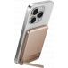 Powerbank sans fil MagSafe MagPro Slim 5000mAh 15W Qi 1 port USB C 20W PD/QC Stand + C&acirc;ble attach&eacute; Desert titanium