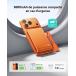 Powerbank sans fil MagSafe MagPro Slim 5000mAh 15W Qi2 1 port USB C 20W PD/QC Stand + C&acirc;ble attach&eacute; Orange