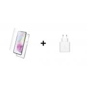 Bundle Coque Transparente Samsung Galaxy A17 4G/5G + Protège écran + Chargeur USB C 25W PD