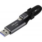 Clé OTG USB 3.0 64GB USB A & Lightning Noir PNY