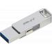 Clé OTG USB 3.2 256GB USB C & USB A Métal argent PNY