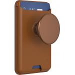 Card Holder PopWallet Magnetic Stand and Selfie Cognac