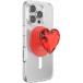 Support PopGrip Premium MagSafe Stand et Selfie Dichroic Heart Rosso