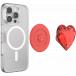 Support PopGrip Premium MagSafe Stand et Selfie Dichroic Heart Rosso