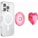 Support PopGrip Premium MagSafe Stand et Selfie Dichroic Heart Neon Pink
