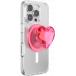 Support PopGrip Premium MagSafe Stand et Selfie Dichroic Heart Neon Pink