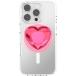 Support PopGrip Premium MagSafe Stand et Selfie Dichroic Heart Neon Pink
