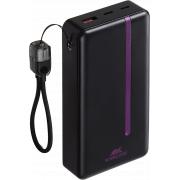 Powerbank Rapid 20000mAh 2 ports USB C+A 22.5W PD/QC C&acirc;ble int&eacute;gr&eacute; Noir