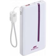 Powerbank Rapid 10000mAh 2 ports USB C+A 22.5W PD/QC C&acirc;ble int&eacute;gr&eacute; Blanc