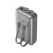 Powerbank Turbo 20000mAh 2 ports USB A+C 30W QC/PD C&acirc;ble int&eacute;gr&eacute; Gris