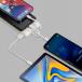 Powerbank 10000 mAh + C&acirc;ble Multi USB A+microUSB+USB C+Lightning Blanc Rivacase