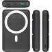 Powerbank sans fil Magnétique MagSafe 10000mAh 1 port USB C 10W Qi Noir