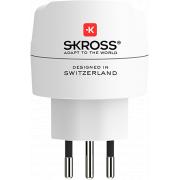 Adaptateur voyage 10A Europe vers Suisse/Belgique/Italie/Br&eacute;sil 2/3 poles Blanc