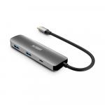 Hub HUBEE USB C Multiports 4 en 1 HDMI™ 4K + 2 USB A 3.0 + 1 USB C 3.0 PD 100W Gris