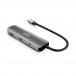 Hub HUBEE USB C Multiports 4 en 1 HDMI™ 4K + 2 USB A 3.0 + 1 USB C 3.0 PD 100W Gris