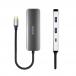 Hub HUBEE USB C Multiports 4 en 1 HDMI™ 4K + 2 USB A 3.0 + 1 USB C 3.0 PD 100W Gris