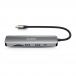 Hub HUBEE USB C Multiports 6 en 1 HDMI™ 4K + 2 USB A 3.0 + 1 USB C 3.0 + 2 Lecteurs de carte SD / MSD PD 100W Gris