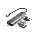 Hub HUBEE USB C Multiports 6 en 1 HDMI™ 4K + 2 USB A 3.0 + 1 USB C 3.0 + 2 Lecteurs de carte SD / MSD PD 100W Gris