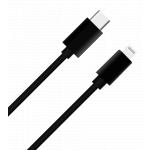 Câble USB C/Lightning 1m 3A Noir WOW