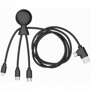C&acirc;ble Mr BIO Long USB A+C / USB C+C & Lightning 2.1A 1m FastCharge Noir - Eco-responsable