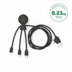 5 in 1 Mr BIO Cable - Eco-friendly USB A+C/micro USB & USB C & Lightning 1m Black Xoopar