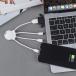 Câble 3 en 1 Octopus Ecoresponsable USB A/micro USB & USB C & Lightning 0,1m Blanc Xoopar