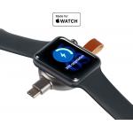 Dongle de charge sans fil 2,5W Qi Apple Watch Series Connecteur USB C intégré Blanc
