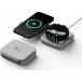 Chargeur de voyage sans fil 5-15W Qi 2 zones pliable Smartphone + Apple Watch MFI + Câble de charge USB C/C Gris
