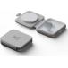 Chargeur de voyage sans fil 5-15W Qi 2 zones pliable Smartphone + Apple Watch MFI + Câble de charge USB C/C Gris