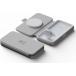 Chargeur de voyage sans fil 5-7.5-15W Qi 3 zones pliable Smartphone + Truewireless + Apple Watch MFI + Câble de charge USB C/C Gris