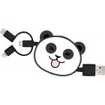 Câble 3 en 1 Suzy USB A/micro USB & USB C & Lightning 1m Panda Yello Koko